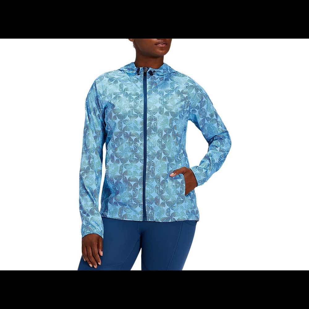 ASICS, blue pattern size medium windbreaker